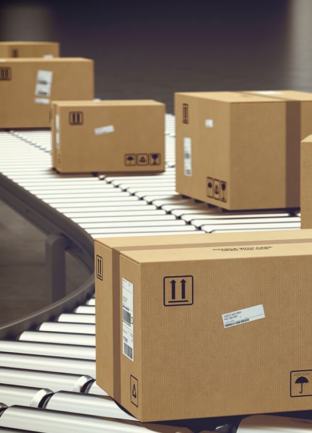 Fördertechnik für Verpackung / Kartons